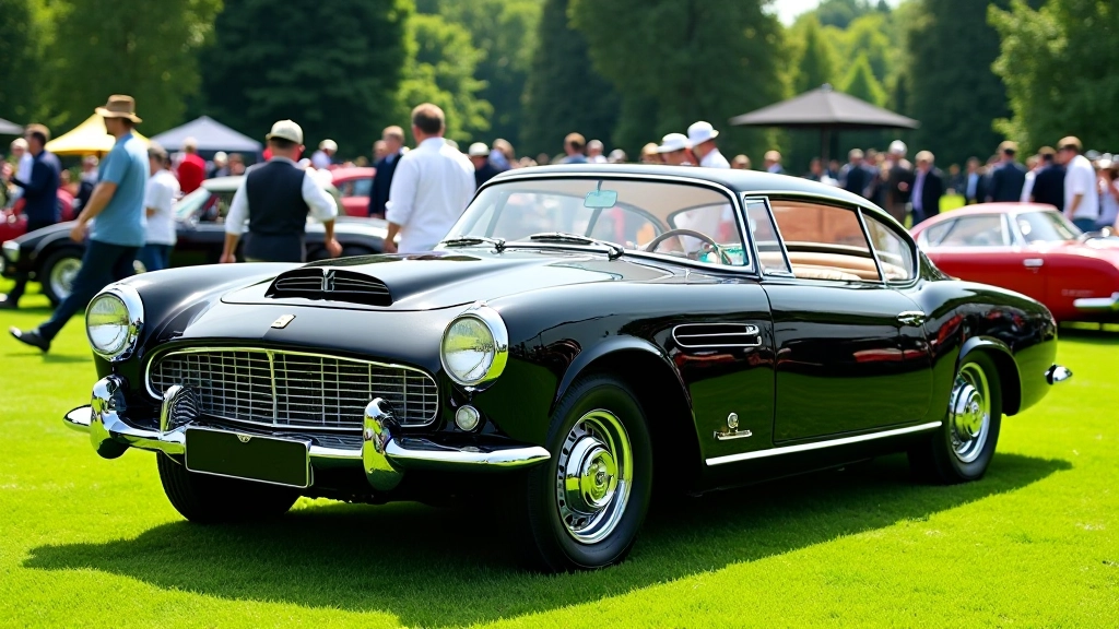 Classic car on display at concours event